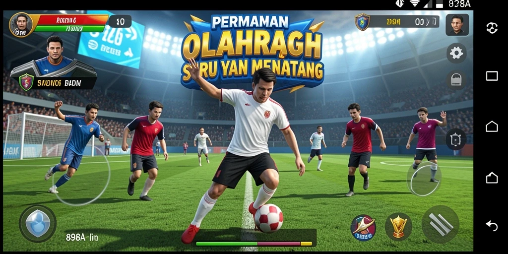 Menampilkan gameplay mendebarkan dalam permainan olahraga 898A.