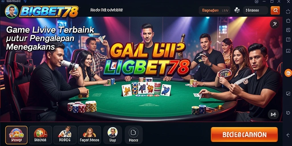 Screenshot gameplay Bigbet78 menampilkan dealer dan meja permainan Live Casino.