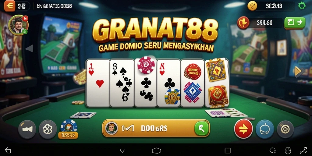 Screenshot utama gameplay Domino yang menarik dan seru.