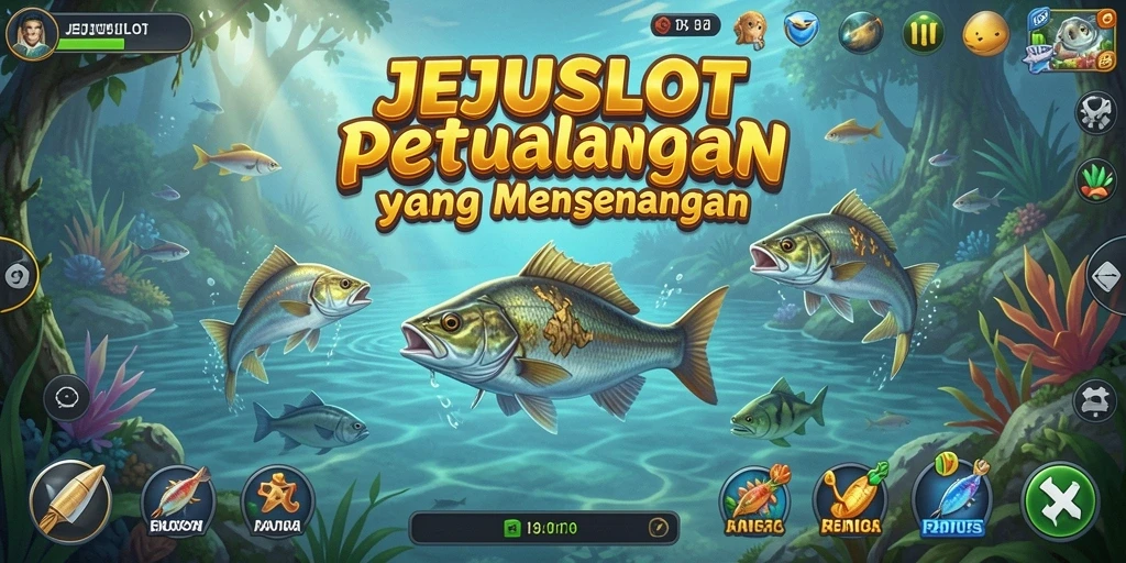 Screenshot menampilkan aksi menangkap ikan di game JEJUSLOT.