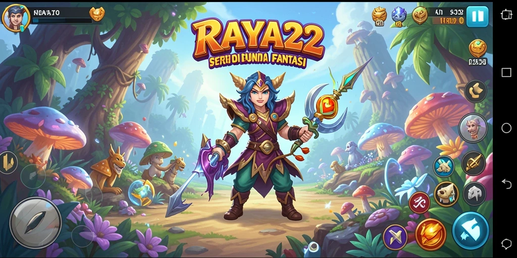 Tangkapan layar RAYA22 menampilkan aksi petualangan yang mendebarkan dalam dunia yang memukau.