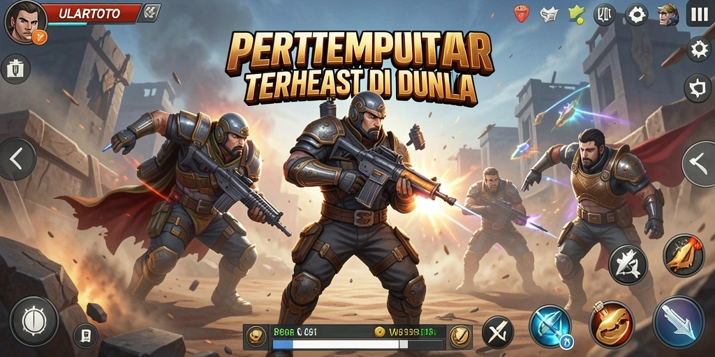 Tangkapan layar gameplay ULARTOTO dengan pertempuran seru.